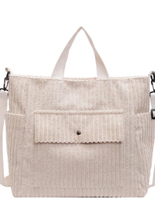 2024 Autumn/Winter Large Corduroy Tote: Korean Style Crossbody & Shoulder Bag