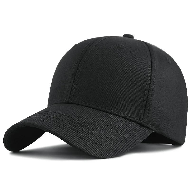 Chapeaux de Sport Uni en Coton Solide pour Homme Casquette de Soleil Unie pour Dame Casquettes Snapback Hiphop Casquette de Baseball pour Tête Large 57-60cm 61-68cm