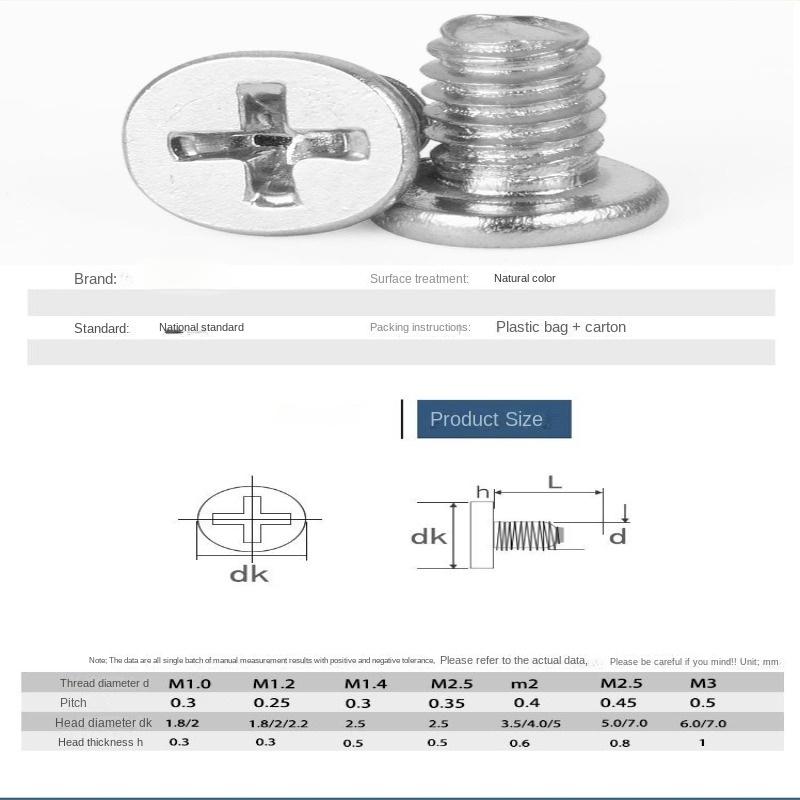 M1-, M1.2-, M1.4-, M2-, M2.5- und M3-Edelstahlschrauben eignen sich für die Wartung von Kommunikationsgeräten.