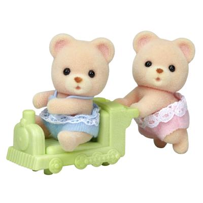 Sylvanian Families Dolls ST Mark Ages 3 and Toy Sylvanian Epoch [Twin Bears] Ku-69 Certified, Up, Dollhouse, Families,