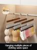 I KNOW Vintage Color 10 Clips Wood Hanger Strong Wooden Storage Rack Multi-function Tie Socks Pants Hanging No Trace Drying Rack