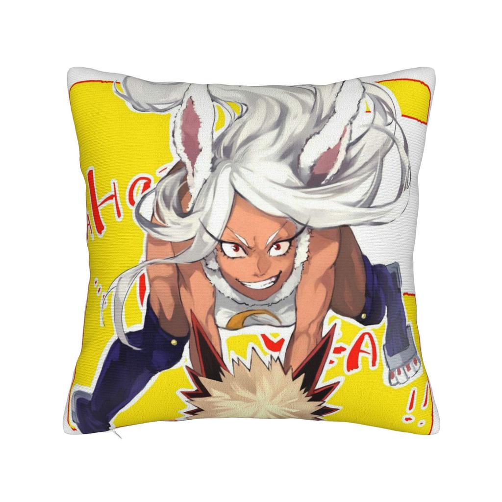 Rabbit Hero Mirko Pillow Case Square Pillow Cover For Couch Sofa Bedroom Cute Funny Cushion Cover