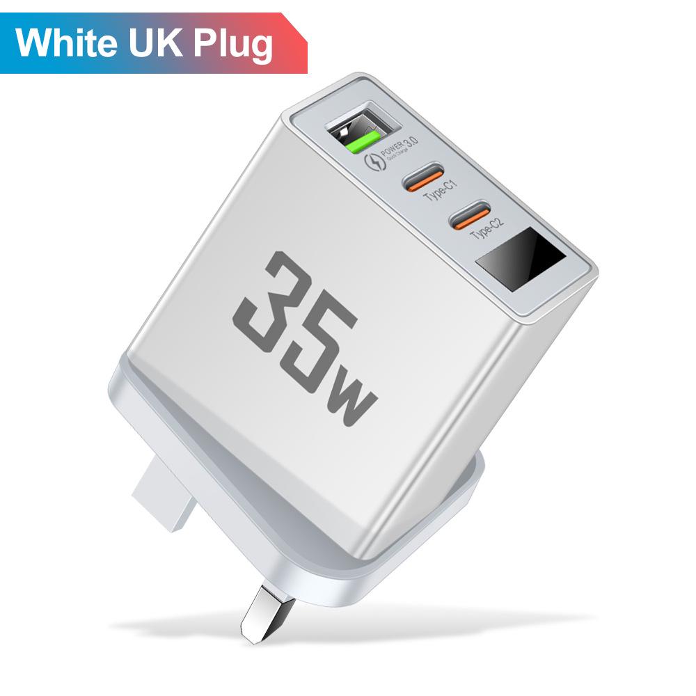 3.5A Smart USB + 2PD Digital Display Travel Charger for Mobile Phones