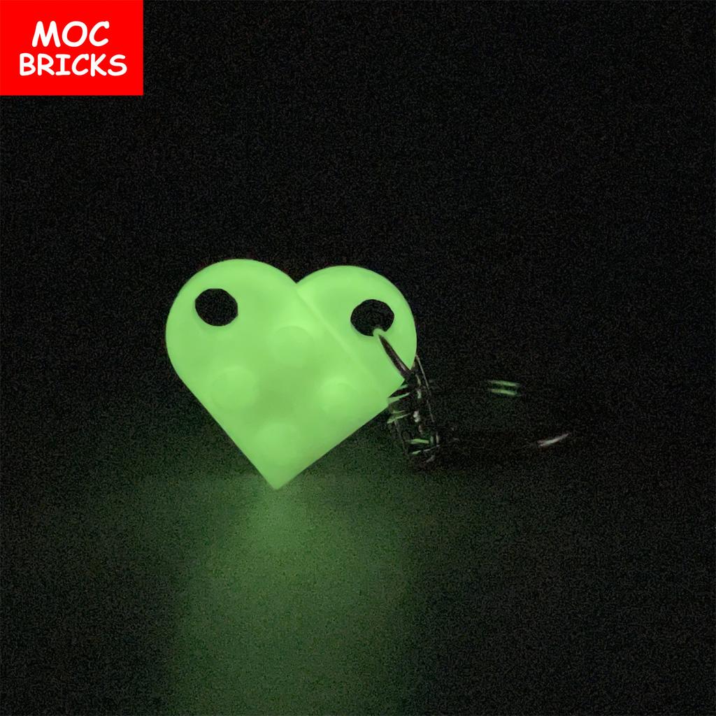 Non-Toxic Moc Bricks Heart Key Chain Plate Modified 2X3 With Hole 3176 Coupling Love Thanksgiving Educational Building Block Lovers Gift
