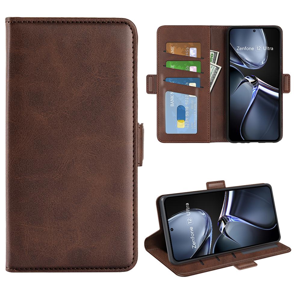 For Asus Zenfone 12 Ultra 5G Case Calf Texture Leather Wallet Phone Cover
