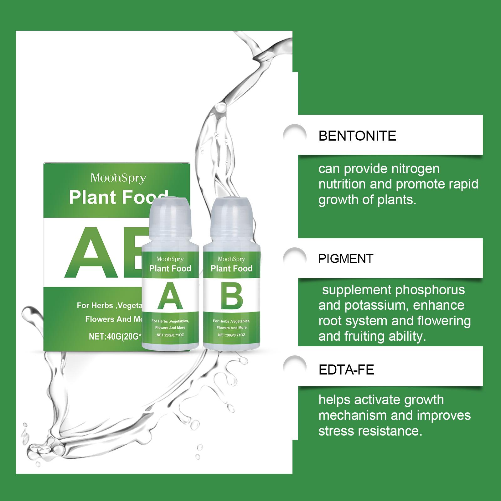 

MoonSpry Hydroponic Nutrient Solution AB Dual Agent Soilless Cultivation Nutritional Supplement for Flower Planting 1 set