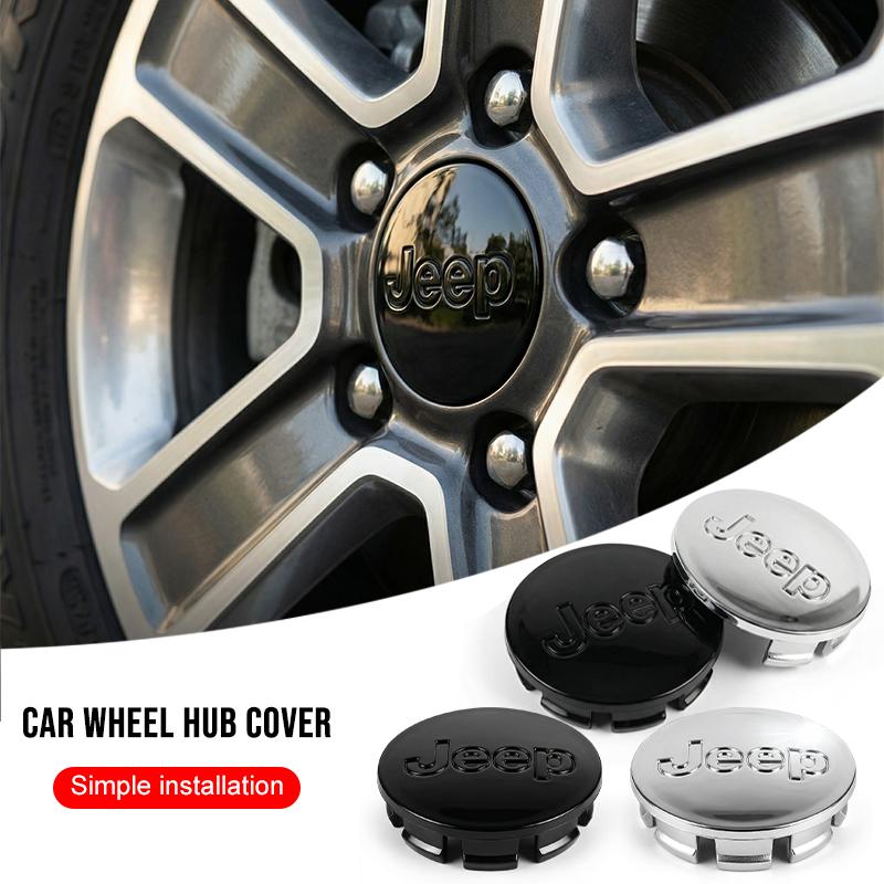 4Pcs/set Anti-Rust Snap-On Wheel Center Hub Caps Center Covers for Jeep Renegade Compass Wrangler JK Patriot Grand Cherokee SRT ALZ1