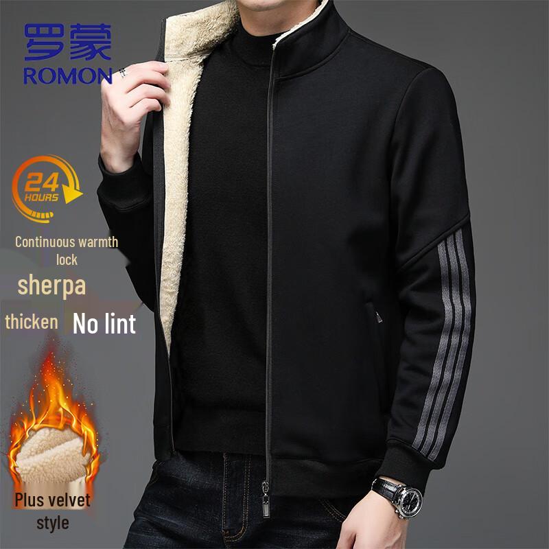 

ROMON Men s Fleece Lined Stand Collar Jacket 3XL