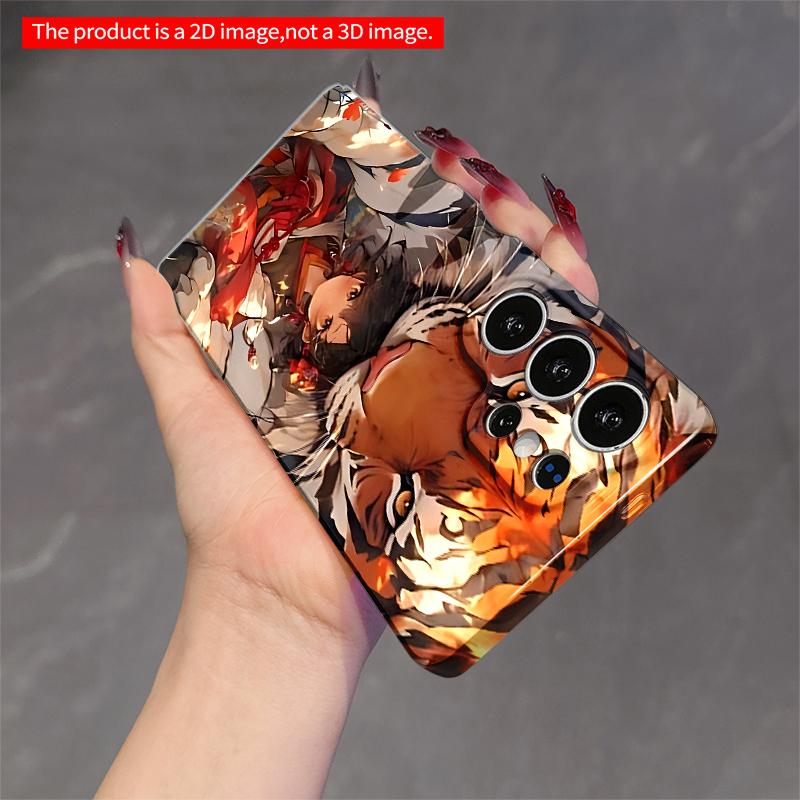 2DFlat Samsung phone case Tiger Guardian & Girl in Autumn Flowers Applicable to Galaxy S23 S24 S25ULTRA S26 A12 A14 A15 A16 A54 A55