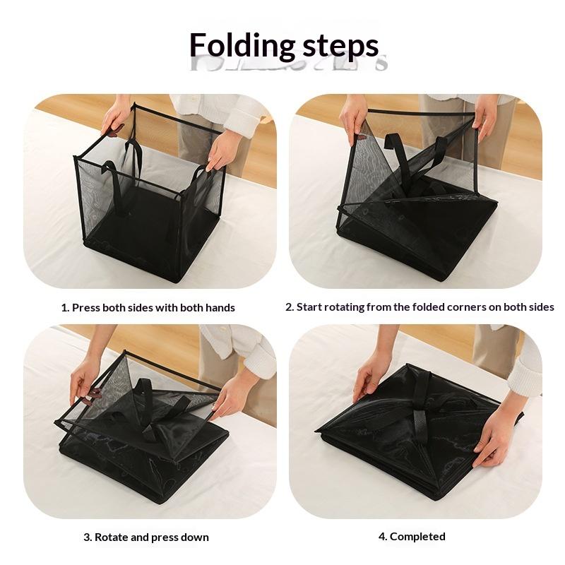 Square Mesh Storage Bag Convenient Laundry Basket Transparent Net-Sheer Single-Layer Double-Layer Dirty Clothes Storage Basket