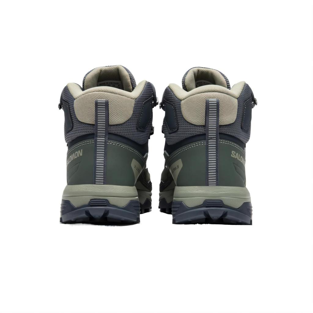 New SALOMON Shock Absorbers Waterproof And Breathable Support Grip Mid Top Hiking Shoes Unisex Gray Green 477546
