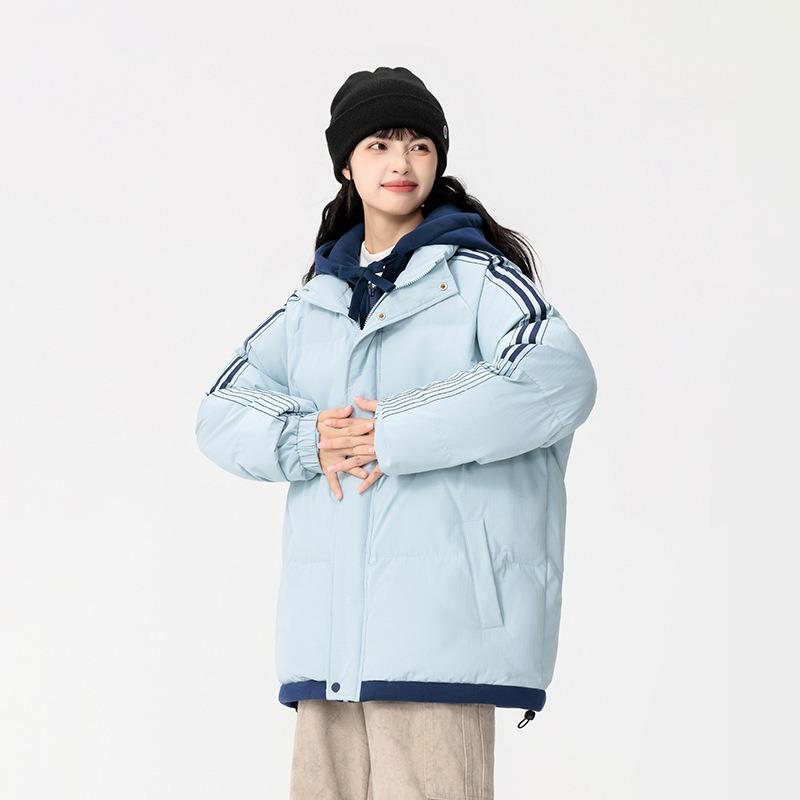 Padded jacket men's autumn and winter piled thickened trendy brand youth padded jacket high school students fake two padded jacket