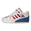 adidas Originals Forum Pelle Moda Comode Basse Scarpe da Skate per Bambini Sneaker per Bambini Bianco Rosso Blu IG3802