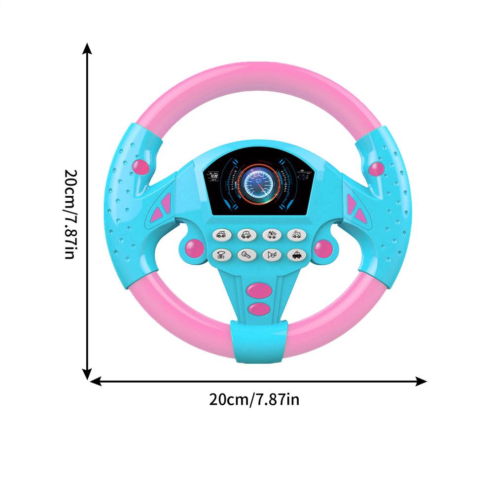 1PC Car Steering Toys Steering Wheel Toy Children s Toy Kids Early Education Copilots Stroller Steering Wheel Vocal Toys порошок синий