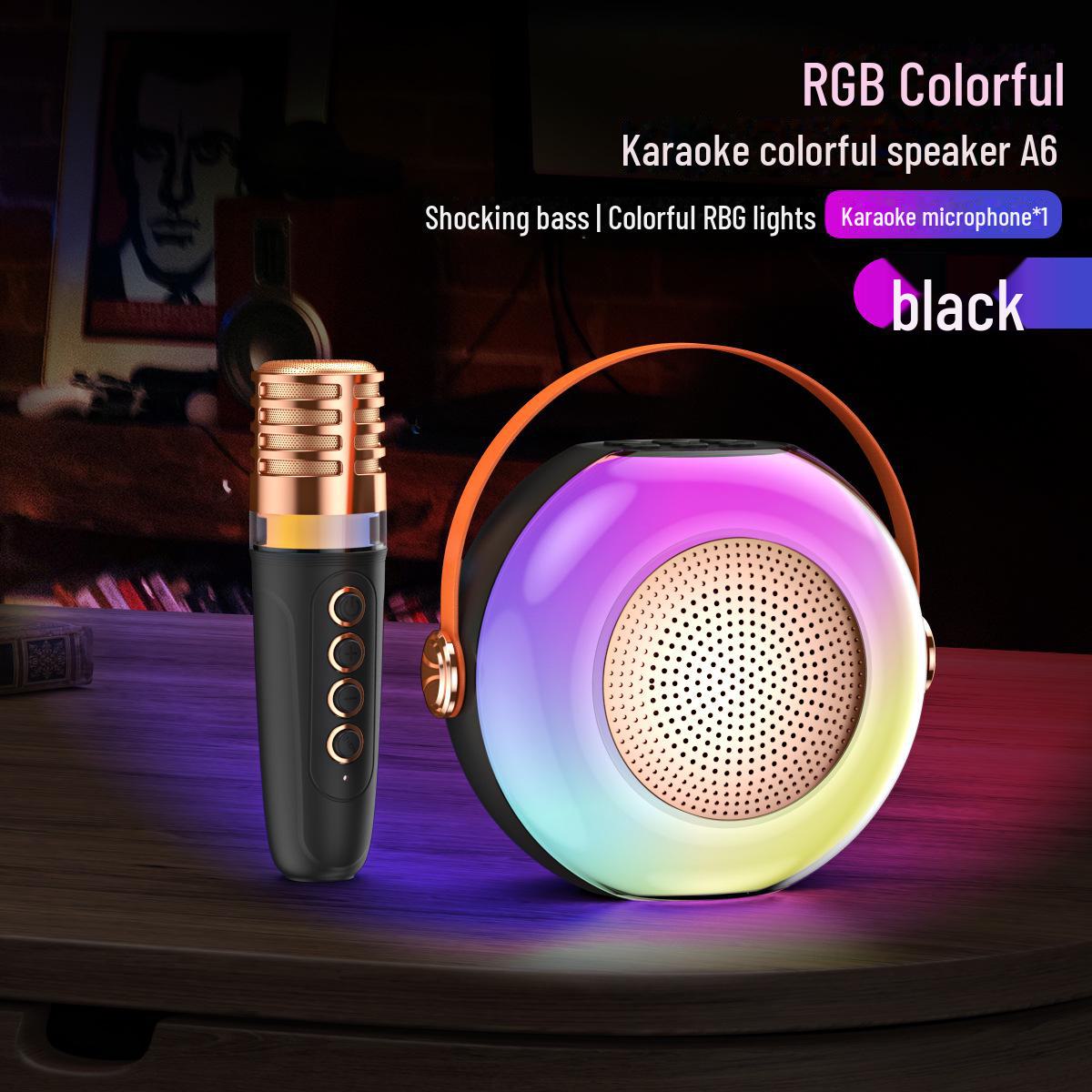 

Портативный Bluetooth-микрофон для караоке и динамик Single Microphone чёрный
