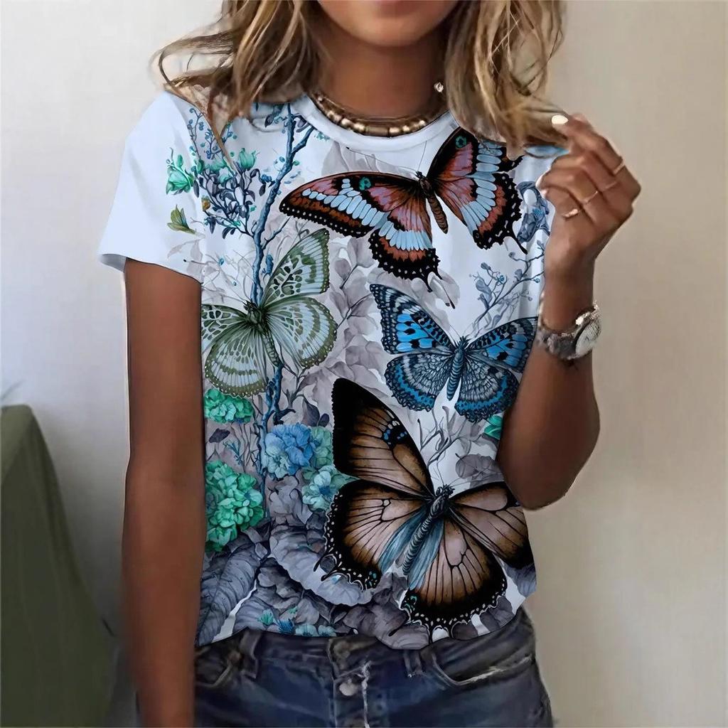 Fashion Printed Short Sleeve Loose Casual Top Comfortable T-Shirts Women’s