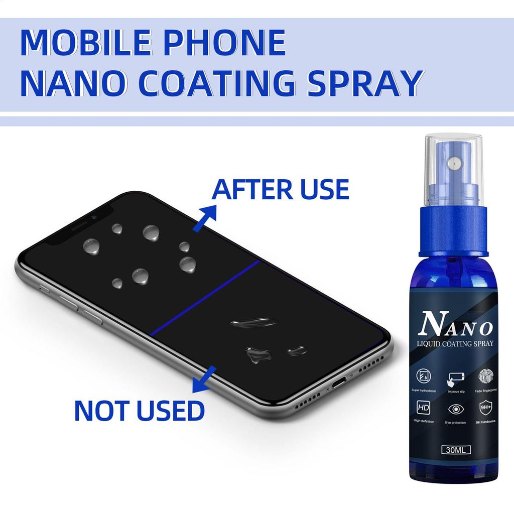 30ml Non-Stick Screen Coating Spray, Anti-Scratch Liquid Protector for Smartphones, Laptops, Tablets, Camera Lenses & Glasses