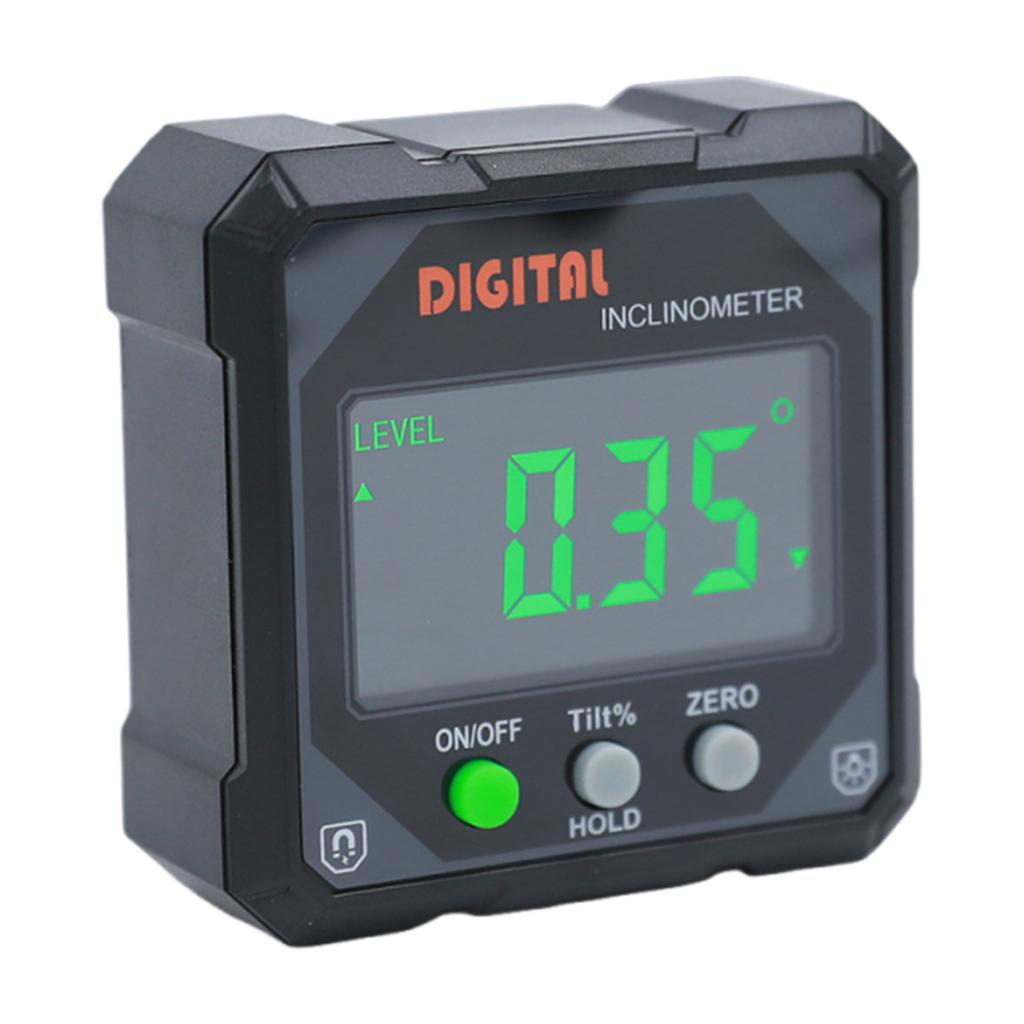 4-sided Magnetic Angle Finder with Laser Digital Protractor Inclinometer Level Ruler 360° LCD Electronic Protractor Angle Gauge