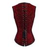 JYL TS black lace up sleeveless 12 steel bone double button chain button up waist shaping clothes for European and American courts