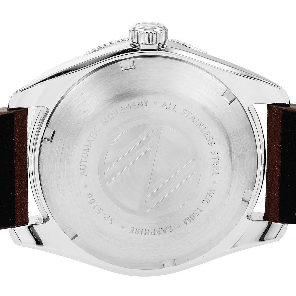 Spinicaa CROFT Black Stainless Sapphire 15 ATM Water Men's Watch, 40mm, Dial, Steel, Crystal, Automatic, Resistance, Brown, SP-5100-01 [Used]