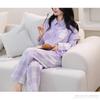 Yes Family Cotton Gauze Long Faux Layered Double Gauze Pajamas with Size Lavender Women's 100% Pajamas, Sleeves, Pants, Fall/Winter, M,