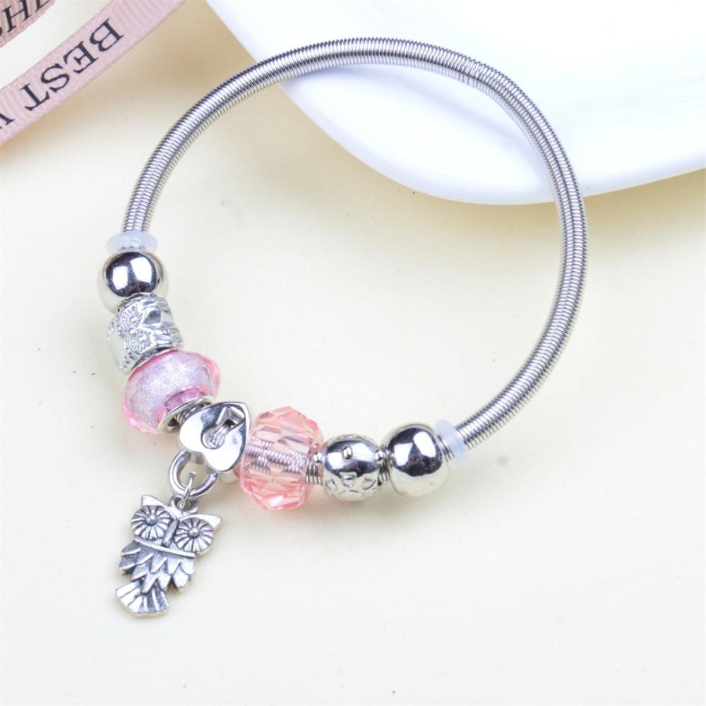 Beaded Bracelet Bangle Multi Element Stainless Steel Copper Alloy Open Spring Snake Bone Chain