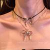 Travel~ Simple Bow Sweater Chain with Unique Personality, Niche Necklace, Women's Light Luxury High-end Collarbone Chain