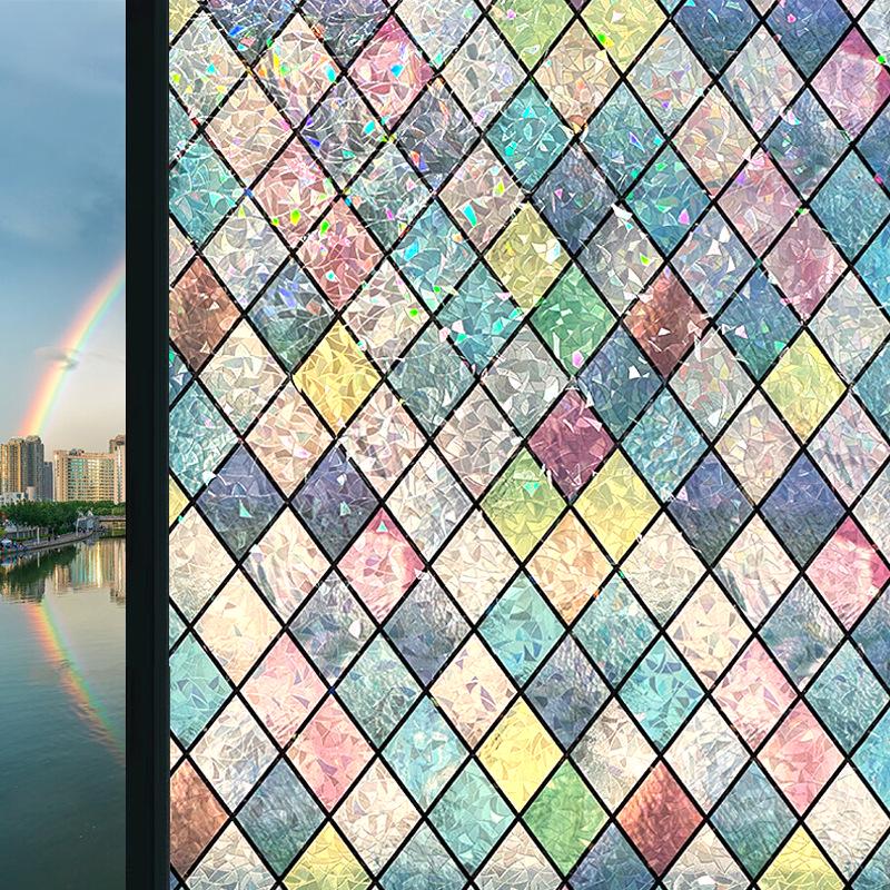 Colorful Thickened Translucent Window Stickers for Bedrooms & Living Rooms - Anti-Peep Glass Film for Offices