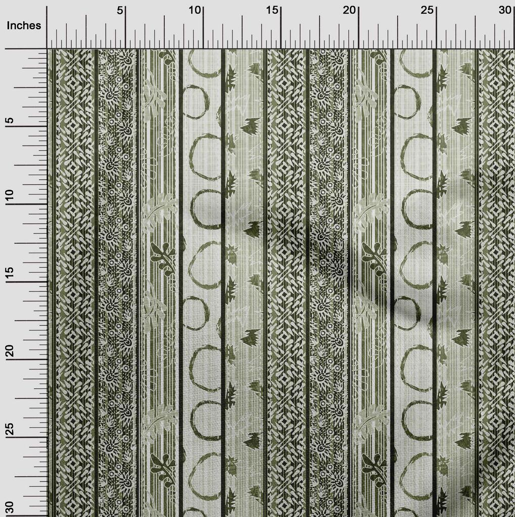 oneOone Cotton Flex Dark Green Fabric Aaian Batik Craft Projects Decor Fabric Printed By The Yard 40 Inch