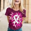 Women's Casual Neck Short Sleeve Pullover T-Shirt with Breast Print