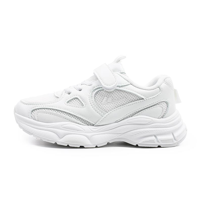 Warrior Synthetic Leather Fabric Versatile Comfortable Casual Sports Low-Top Running Shoes Kids Sneaker White WZ(CL)-0881