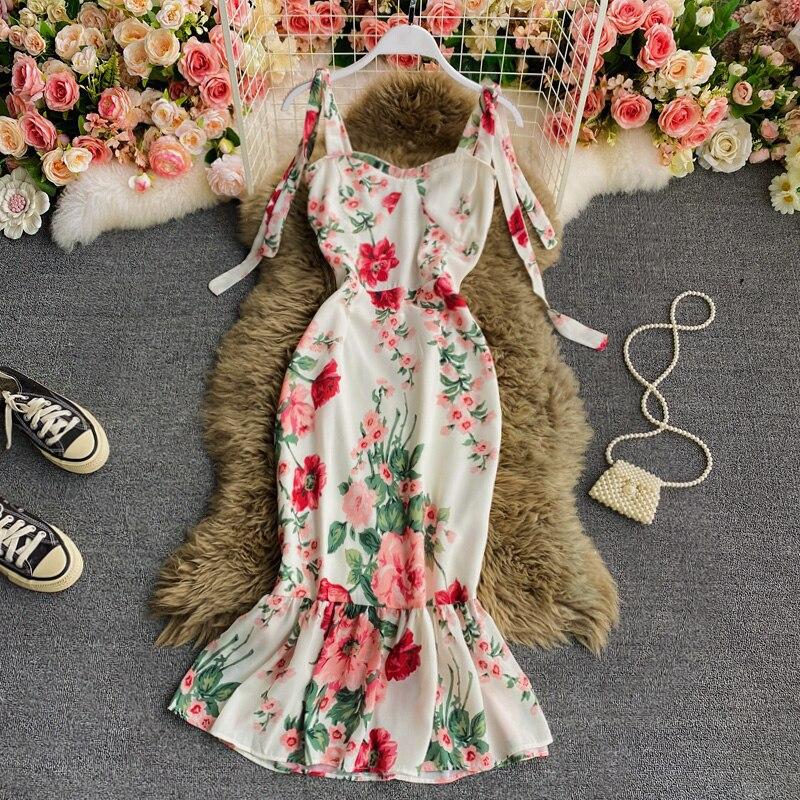 

Богемное мини-платье на тонких бретельках с цветочным принтом, женское сексуальное облегающее платье с v-образным вырезом и принтом, новая летняя мода