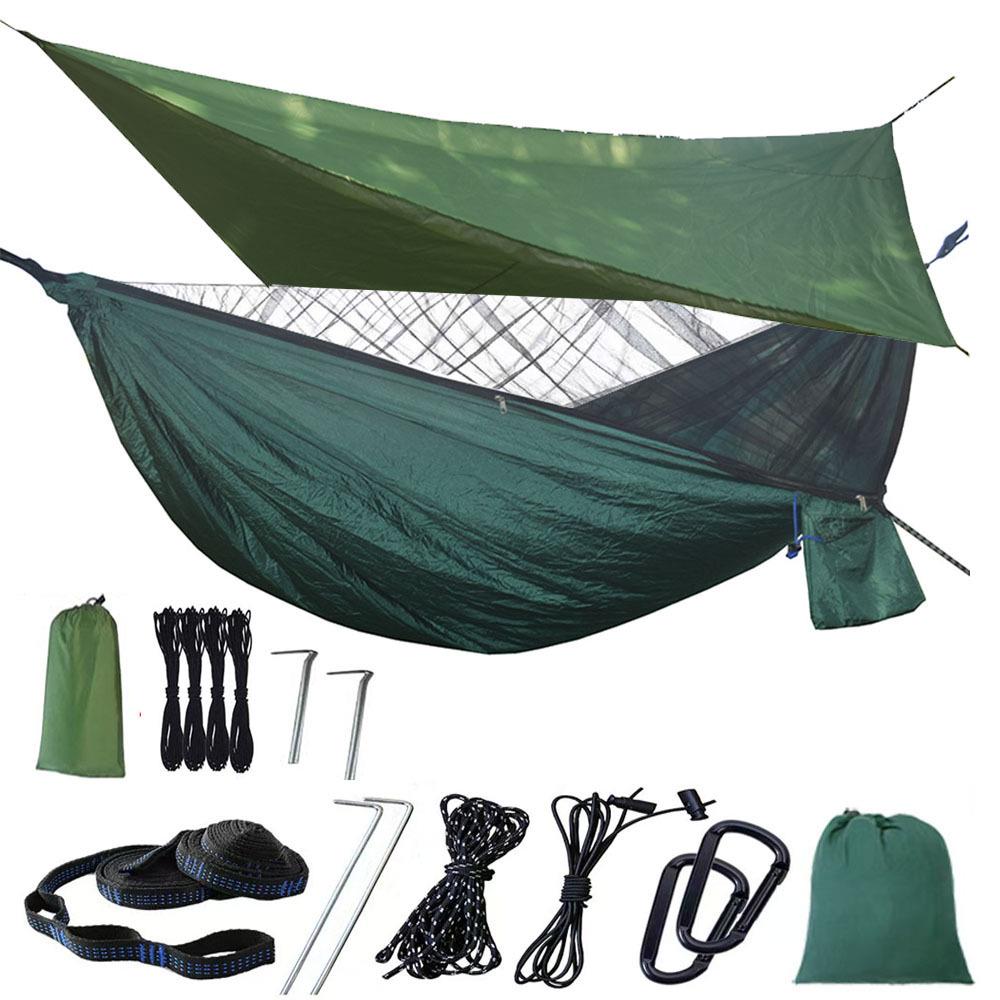 High-Quality Portable Camping Hammock with Mosquito Net and Waterproof Canopy for Outdoor and Indoor Use