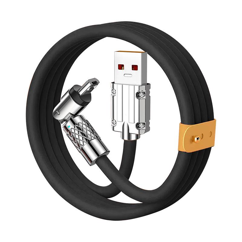 2m 540° Rotating 120W Fast Charging Cable for Apple, Android & Huawei