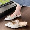 Fashion On A Wedge Shoes Cover Toe Woman's Slippers Slides Butterfly-Knot Jelly Flip Flops Fashion 2025 Glitter Luxury Crystal  Cover To