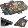 Felt Decorative Puzzle Board - Tiltable Puzzle Desk With 4 Drawers, Holds 500Pcs For Home Decor & Educational Storage