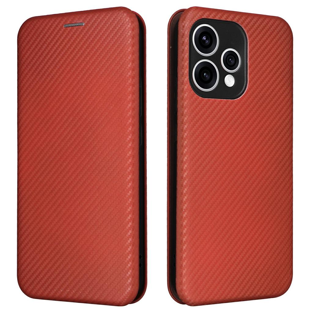 Phone Case For Oppo Reno15 5G (Global) / 15c 5G (China) Carbon Fiber Texture Drop-Proof PU Leather Phone Cover