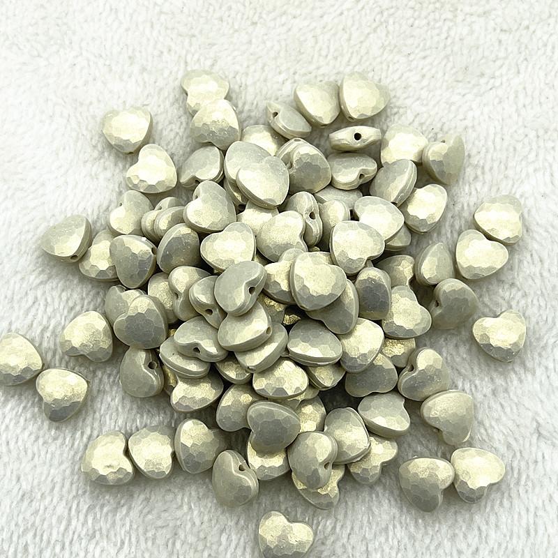 30pcs 11mm Colourful Heart Shape Acrylic Loose Spacer Beads for Jewelry Making DIY Handmade Bracelets Accessories