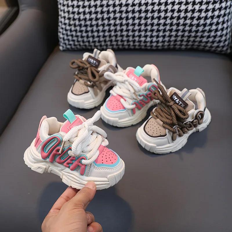 2024 Autumn Baby Toddler Shoes for Boys Girls Breathable Mesh Little Kids Casual Sneakers Non-slip Children Sport Shoes