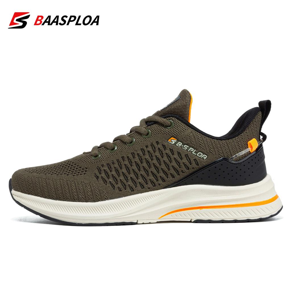 BAASPLOA Men Shoes Knit Casual Walking Shoes Breathable Trendy Sneakers Original Light Shock Absorption Male Tennis Shoes