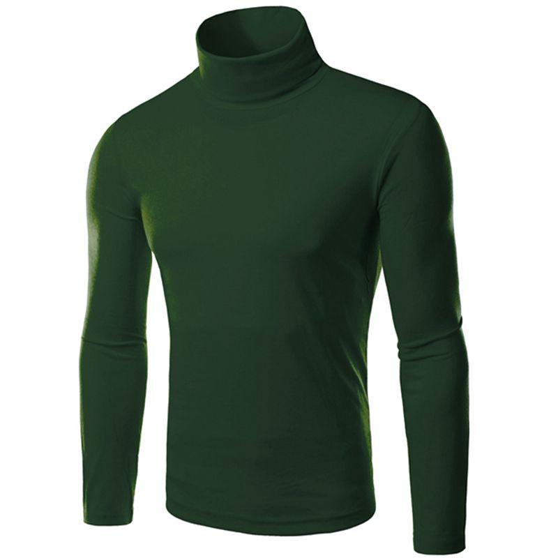 Classic Mens Slim Fit High Neck Knitted Sweater Comfortable Turtleneck Jumper