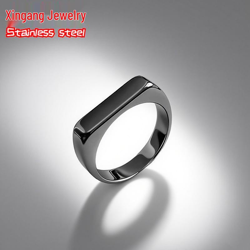 Titanium Steel European & American Women's Ins Style Cold-Tempered Ring