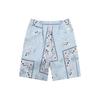 New MLB Basic Logo MLB Paisley Casual Shorts Unisex Sky Blue 31SMUP131-14S