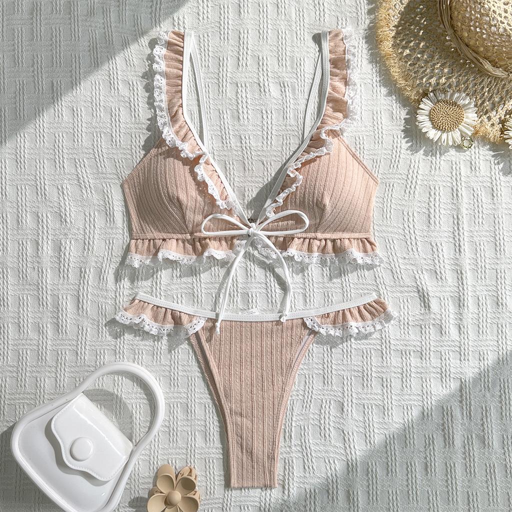 Women's Color Two-piece Bikini Swimsuit/sports Swimwear
