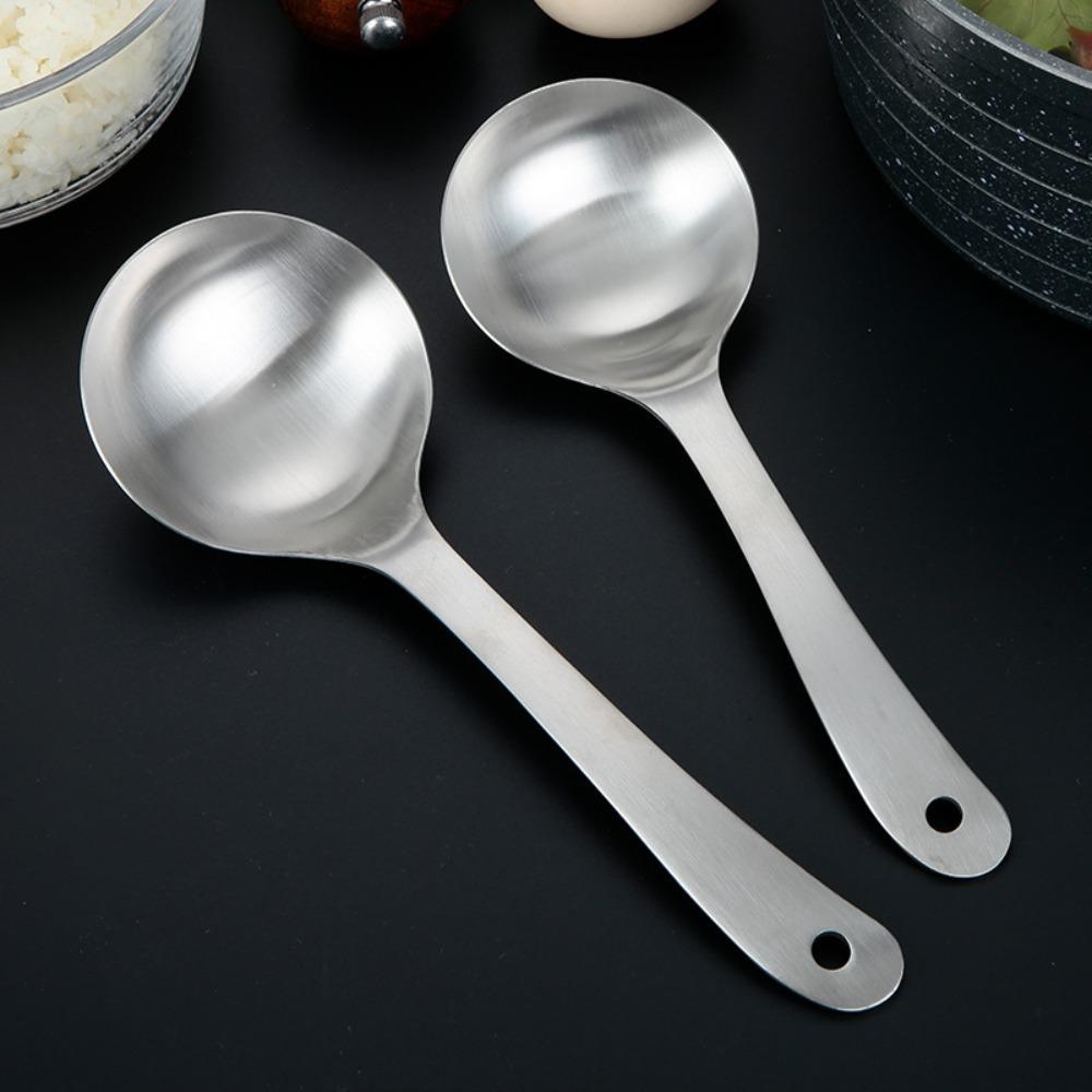 2pcs Deepen Rice Spoon Long Handle Porridge Spoon Household Soup Ladle Hot Pot