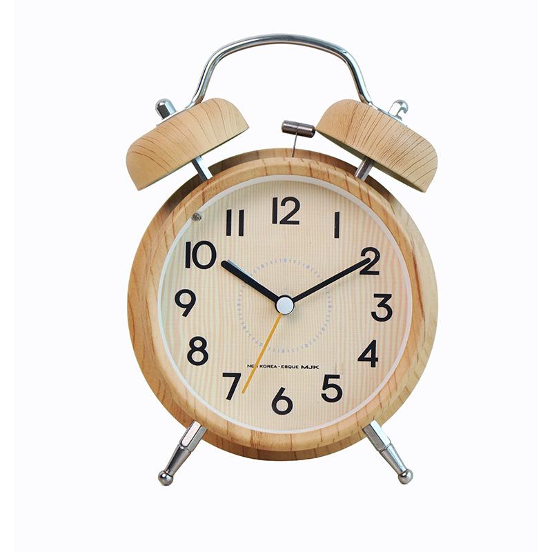 Bedside alarm clock creative student metal ringing mechanical alarm clock children cute luminous mute simple