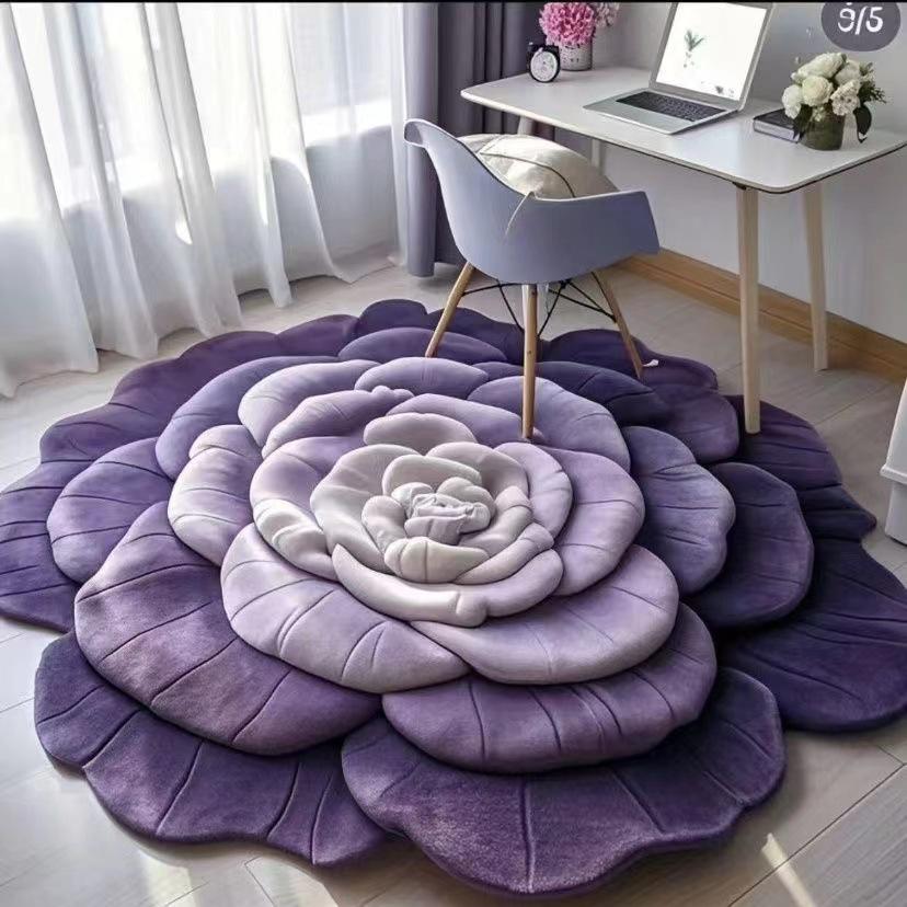 

Килим для вітальні неправильної форми з квітковим малюнком, декоративний килимок, килим для спальні біля ліжка, килимок для ніг у ванну кімнату 160 * 160Cm