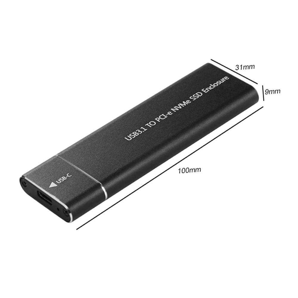 USB3.1 Type C to M.2 M Key NVMe SSD Box Solid State Drive Housing Case 10Gbps High Speed Hard Drive Disk Enclosure (Not
