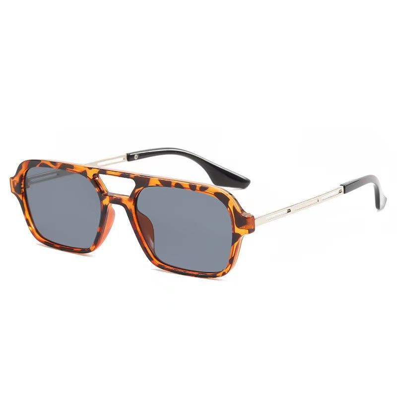 Double-bridge Frame Double-bridge Sunglasses for Women Outdoor UV400 Protection Sun Glasses Men's Retro Square Driving Goggles