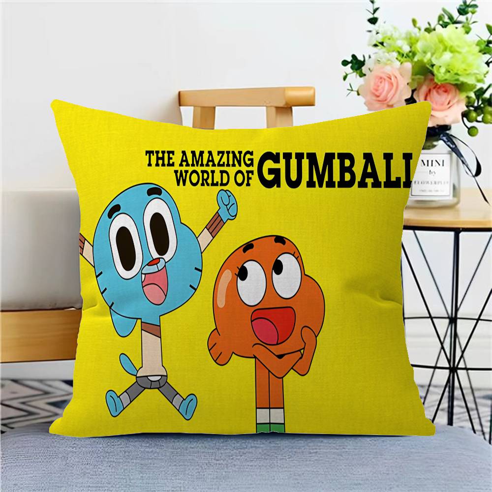 The Amazing W-World Of G-Gumball Cushion Cover Pillowcase Upholstery Sofa Throw Pillow Home Decor Pillowcas